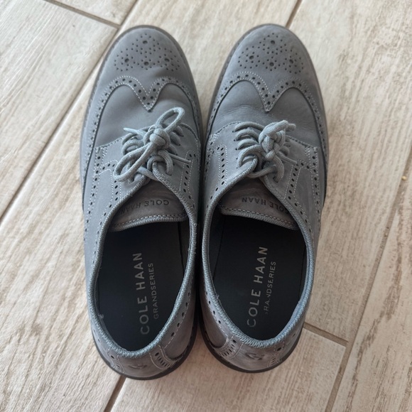 Cole‎ Haan Men’s Go To Wingtip Derby Oxford Dress Shoes Gray Leather Size 8.5 - Picture 3 of 6